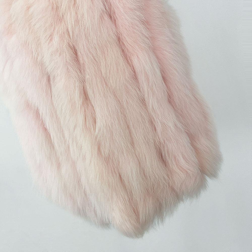 OFTBUY Winter Thickened Warm V-neck Natural Fox Fur Woven Fur Vest Women's Short Korean Style Casual Elegant