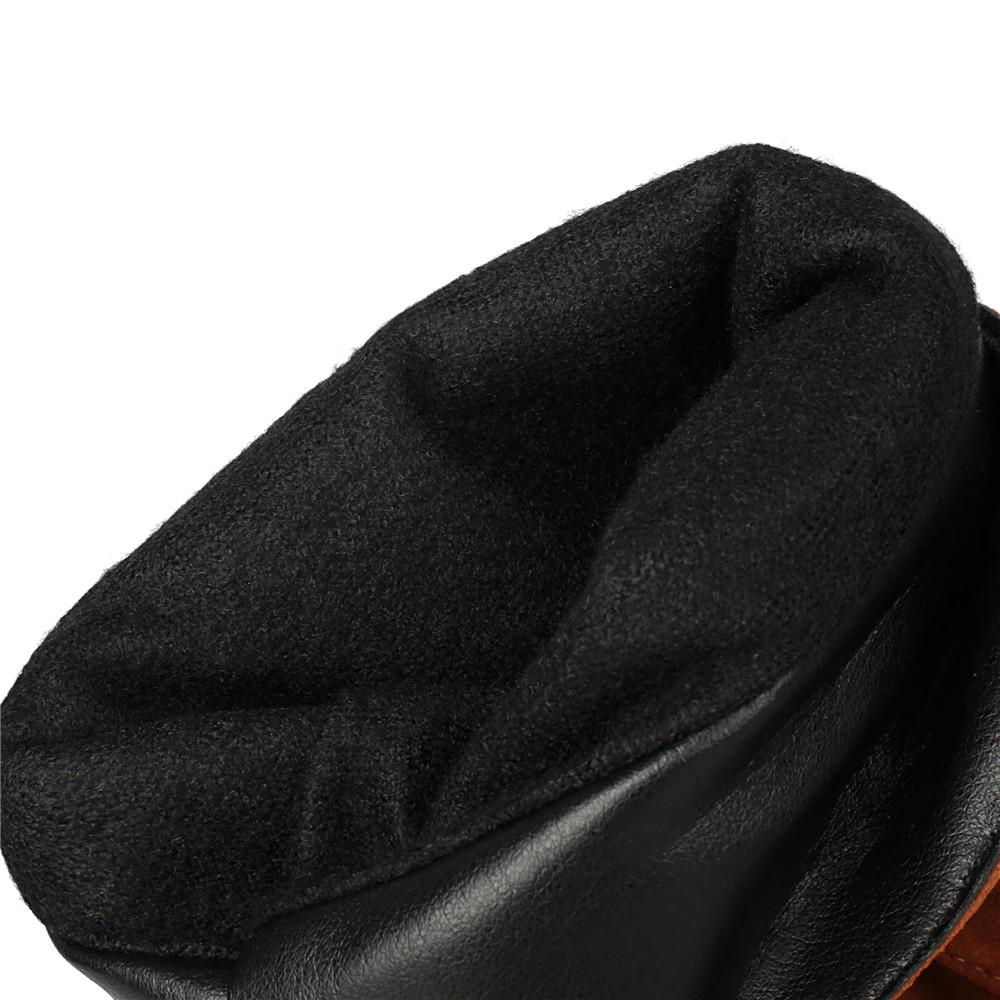 Fashion Women Outdoor Trend Pleats Knee High Boots Autumn New Thick Heeled Pointed Toe Cowboy Boots Woman Slip On Western Long Boots