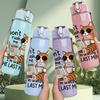 1PC Dont Rush Im Working Cat Art 750ml Color Plastic Sports Water Bottle Leakproof Flip Straw Lid Suitable for Sports Office Home Use