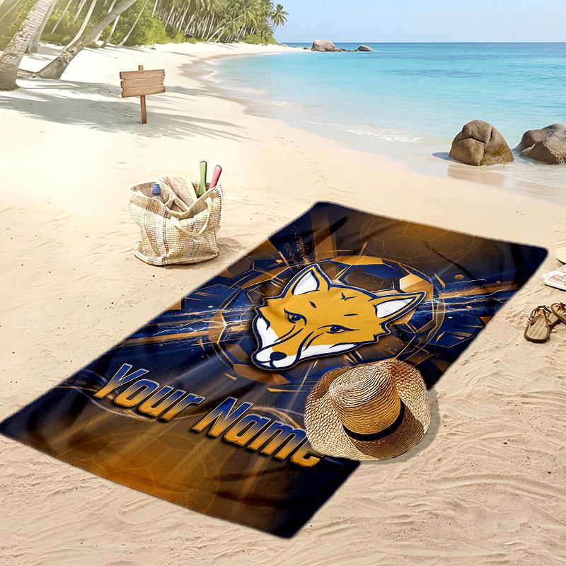 Leicester City Personalisiertes Bedrucktes Strandtuch Fußballlogo Unterstützung Benutzerdefinierter Name Text Absorptionsfähiges Handtuch für Sport Reisen Besonderes Geschenk