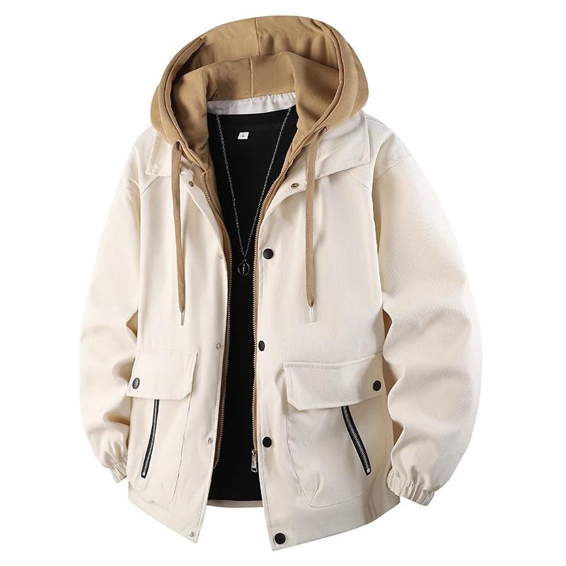 Brand New Hooded Warm Jacket Men Casual Hooded Jackets Multi Pocket Waterproof Trend Style Jacket Windproof Men New Jacket