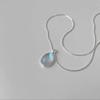 Silver Moonstone Oval Pendant Necklace for Women Simple Girls Jewelry Accessories Gifts