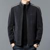 2025 Men's Stand Collar Thickened Velvet Jacket, Winter Woolen Coat