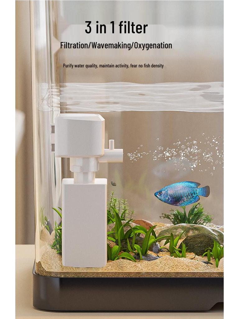 Versatile Desktop Turtle & Fish Aquarium with Basking Platform and Integrated Circulation System