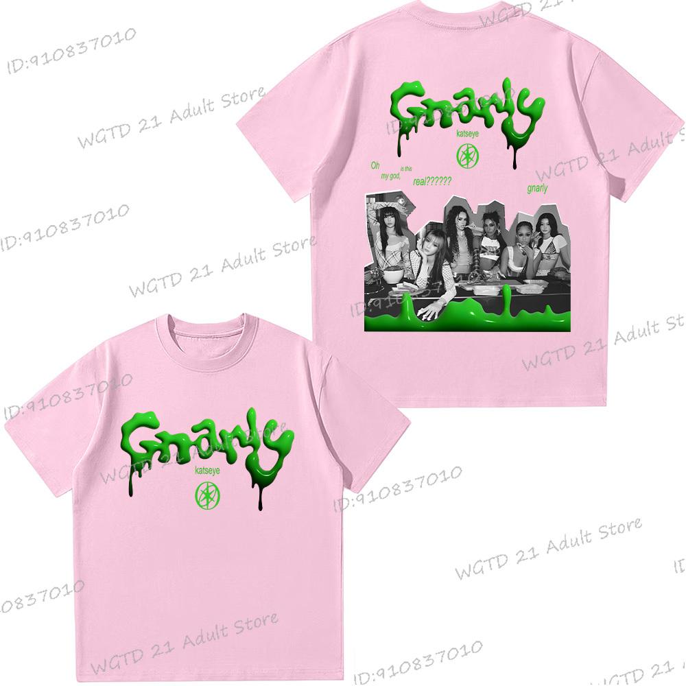 Casual Katseye Grunge Graphic T Shirt Women Men Hip Hop Streetwear Korean Pop Music Band Unisex Y2K Tops