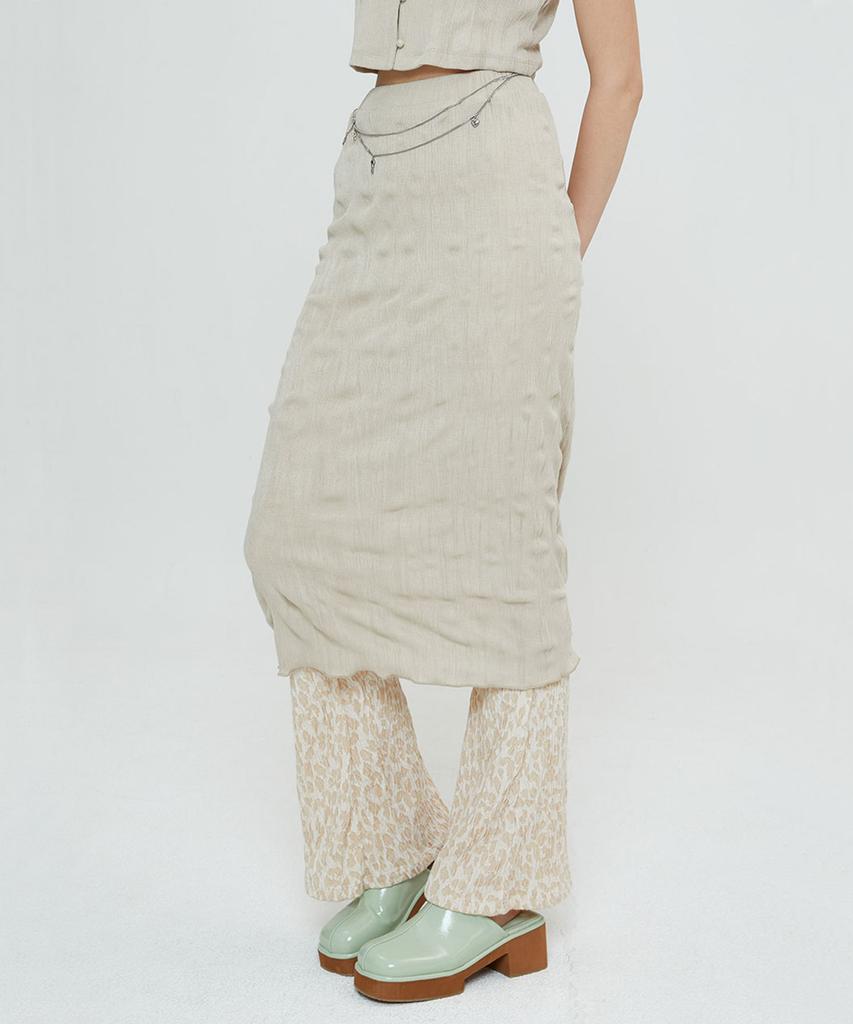Sperone Woman Wavy Skirt (Beige)