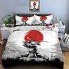Samurai Wielding Sword, Red Sun Background Bedding Set for Kids Luxury Gift 3pcs Digital Print Comforter Set Soft Comfortable