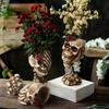 Hollow Skull Flower Pot Hear No Evil, Speak See Evil Vase, Resin Ornament with Mysterious Gothic Decor Rose Decor, Halloween Skeleton Display