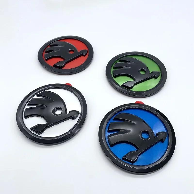 2025 Neu 100mm ABS Auto Frontemblem Heckklappenabzeichen Aufkleber für Skoda Fabia 1 2 A7 Octavia RS Superb Rapid Yeti Karoq Auto Zubehör