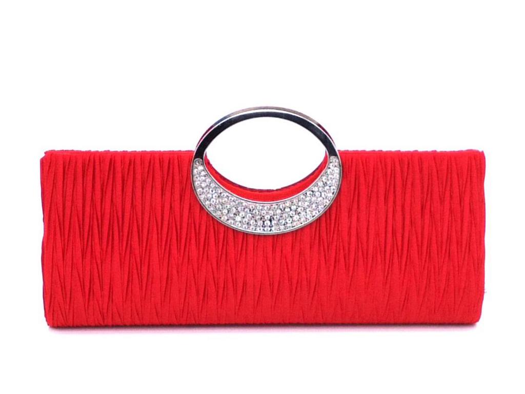 Classic Rhinestone Pleated Evening Bag for Women