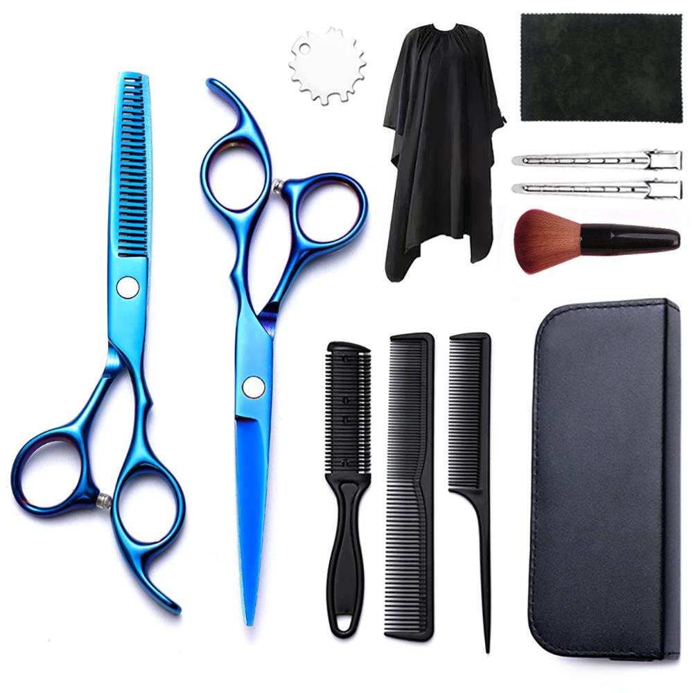 Hairdressing Scissors Set: Colored Straight-Tooth & Thinning Bangs Scissors for Professional Stylists