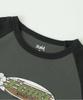 Casual Hibiscus Oval Logo Raglan Baby Tee In Charcoal X-girl