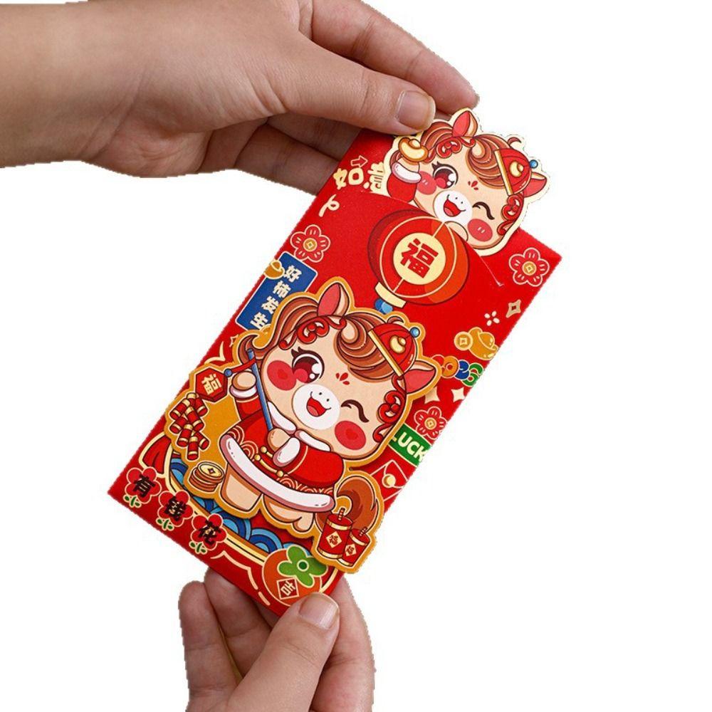 4pcs Fortune Chinese Style Red Envelope Paper Blessing Money Pouch Traditional Lucky Money Packets New Year