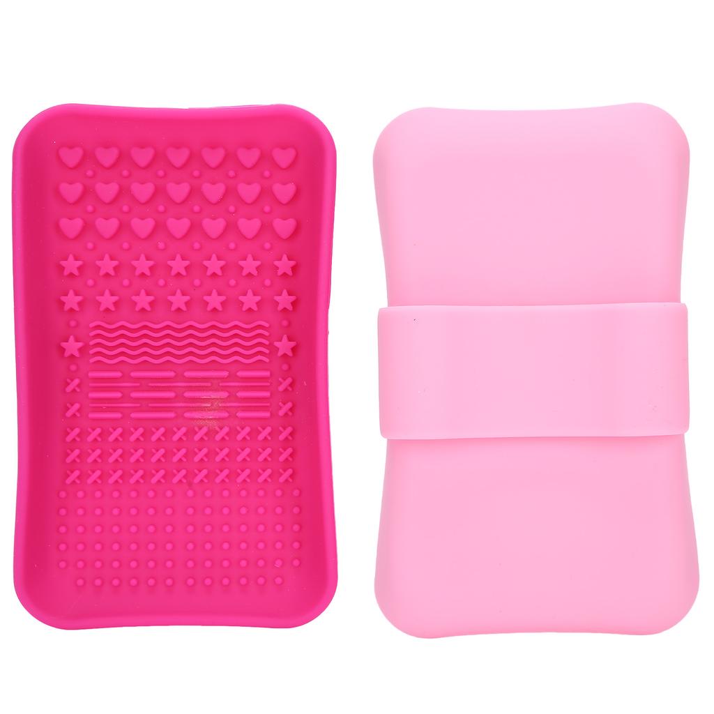 2pcs Silicone Makeup Brushes Cleaning Pads Mats Cosmetic Makeup Brush Cleaners Washing Tool