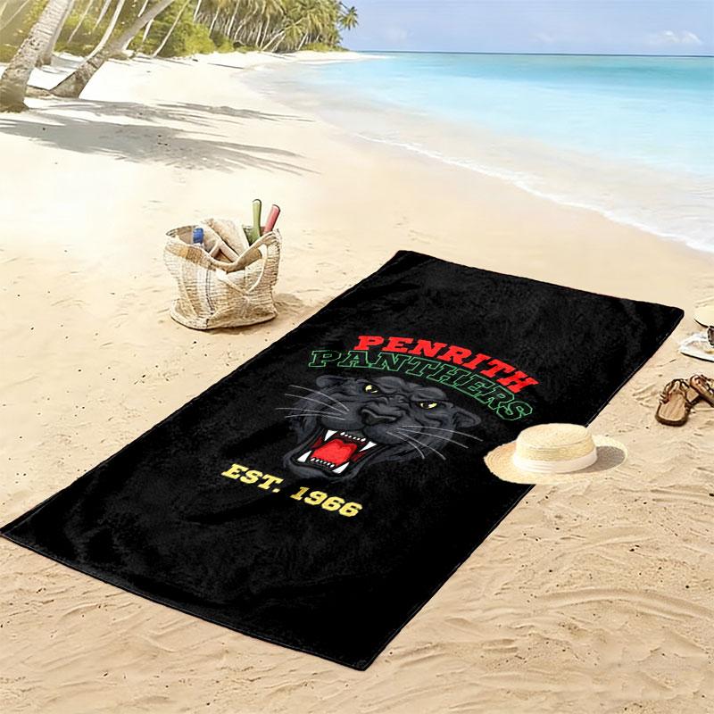 Penrith Panthers Roar Print Beach Towel, Large Soft Quick Dry Towel for Beach Camping Swimming