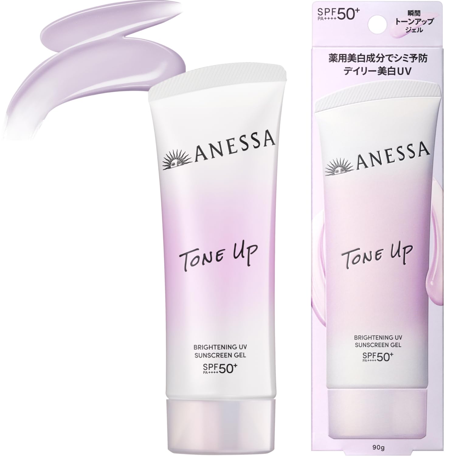 ANESSA Brightening UV Gel NA 90g Sunscreen Gel Type White Floral Scent UV Protection Whitening UV Resistant SPF50+ PA++++ (Face) Tone-Up