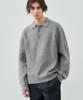 DRAW FIT Wool Pbt Half Collar Knit [Melange Grey]