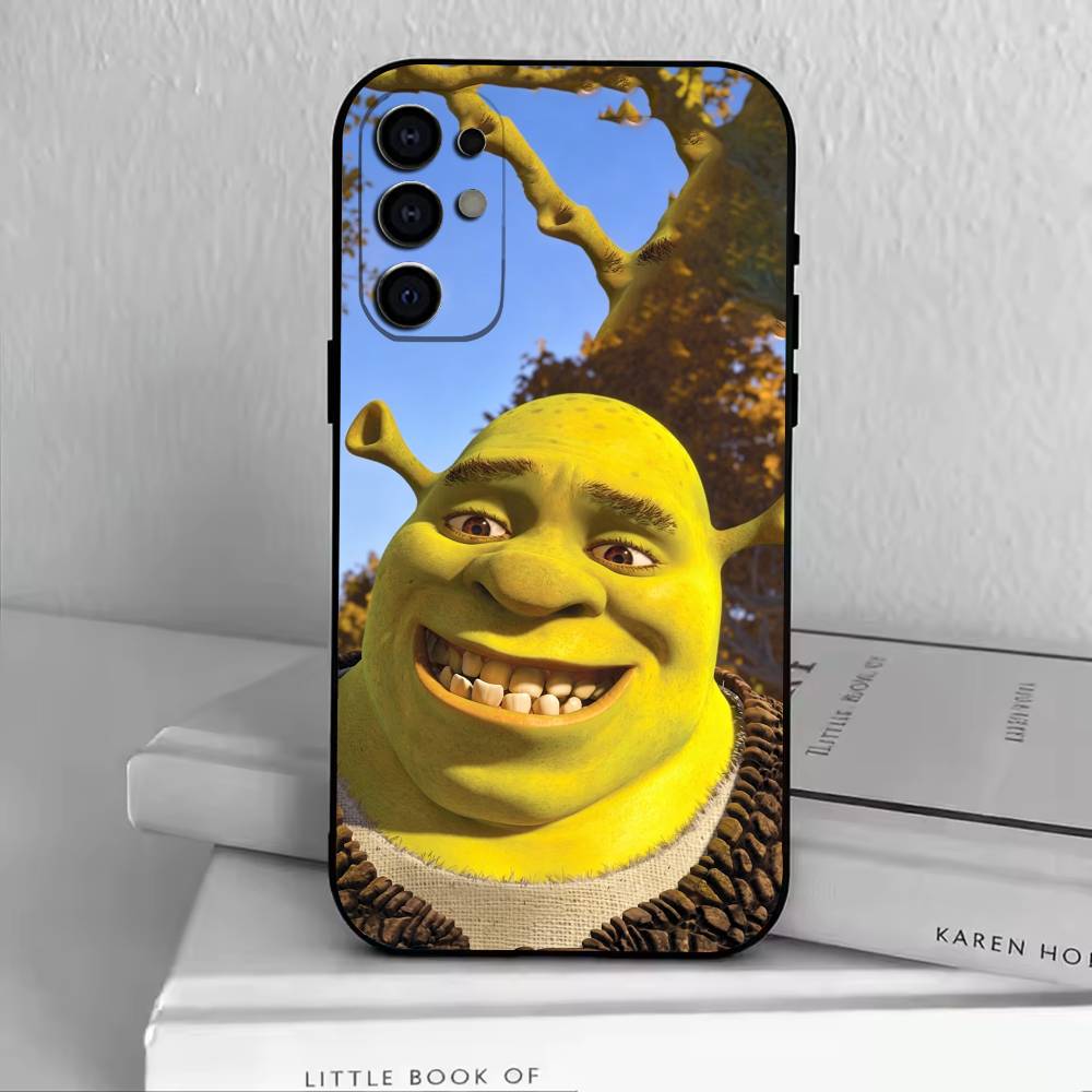 Cute S-Shrek Phone Case For Samsung S25,S24,S21,S22,S23,S30,Ultra,S20,Plus,Fe,Soft Silicone Black Cover