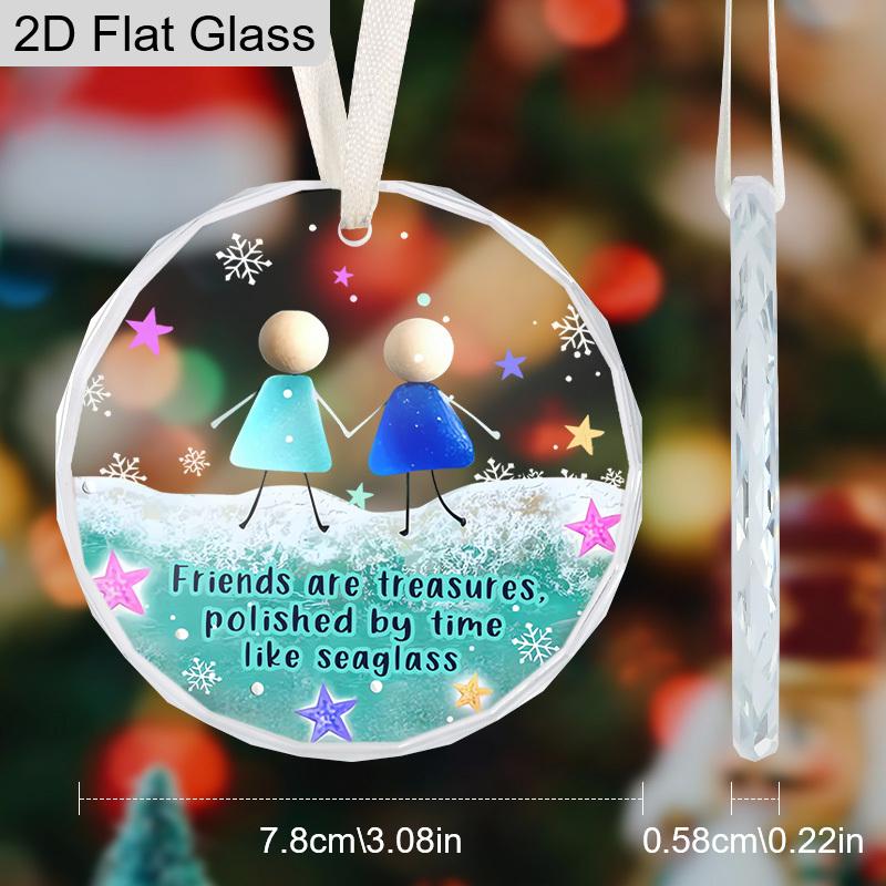 

Holiday Decoration Colorful Sea Glass Crafted Unique Friendship Symbol Christmas Tree Accessories Gift Friendship Christmas Decoration 1pc