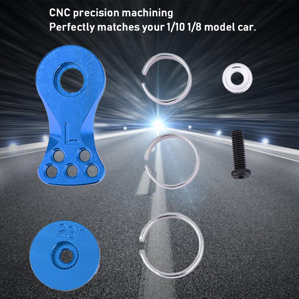 Aluminum Alloy Buffer Metal Steering Arm 23T Fit for 1 10 1 8 Car Model (Blue N10228NB)