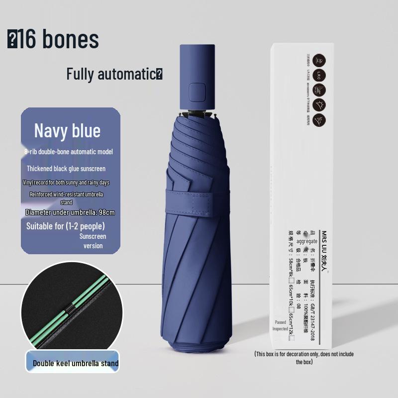 Q Fully Automatic Extra-Large Umbrella: Sun & Rain Dual Use, Reinforced Anti-UV Sunshade for Men & Women.