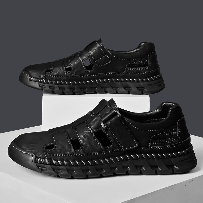 Fashion Men sandals genuine leather outdoor walking shoes casual flat sandals beach shoes handmade fashion versatile sandals for summer