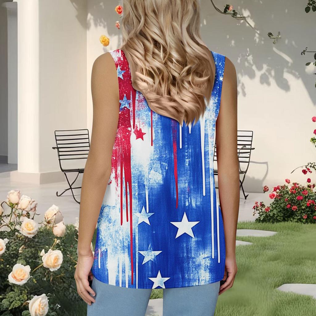 Dámský módní plisovaný top s potiskem a čtvercovým výstřihem