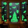 Halloween Decor Fluorescent Static Cling Stickers Ghost Haunted House Glass Decals Party