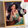 Disney Princess Jasmine Diamond Art Painting Kit Home Wall Decor Handmade Gift Elegant Beauty Pearl Beads Style Artistic Craft 123