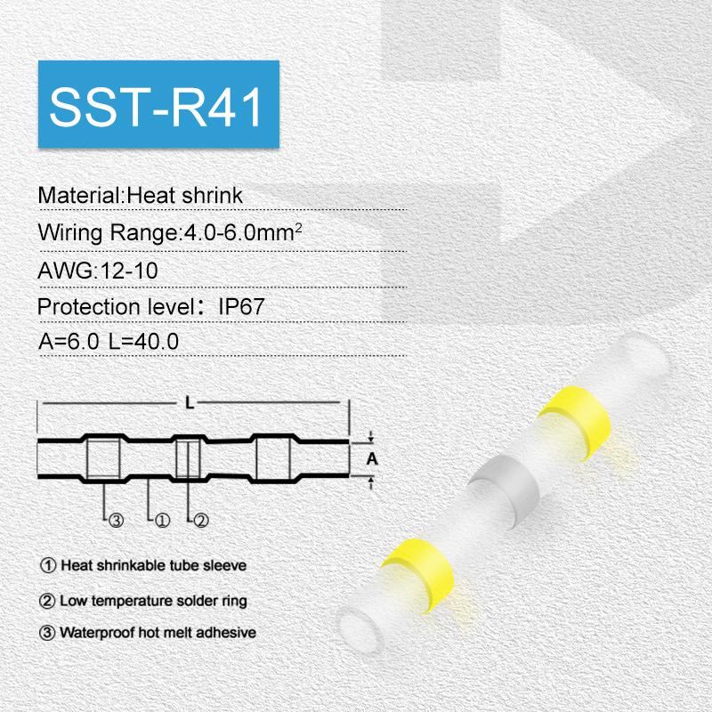 50PCS Heat Shrinkable Insulated Electrical Wire Terminals Butt Splice 3:1 Waterproof Solder Seal Wire Connectors
