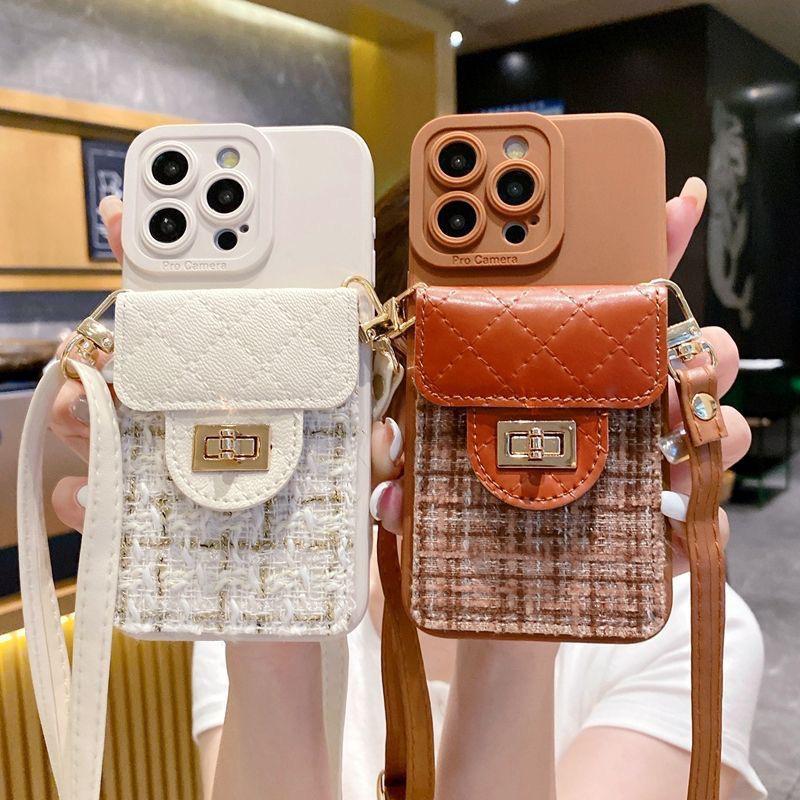 Stylish Card Holder & Coin Purse for Apple Devices (11-16 Pro Max) with Lanyard, Full Coverage Fragrance Style