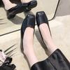 Skinny and Comfortable Commuting Flat Shoes for Women's Autumn Retro Minimalist Square Head and One Pedal Versatile Small Single Shoes