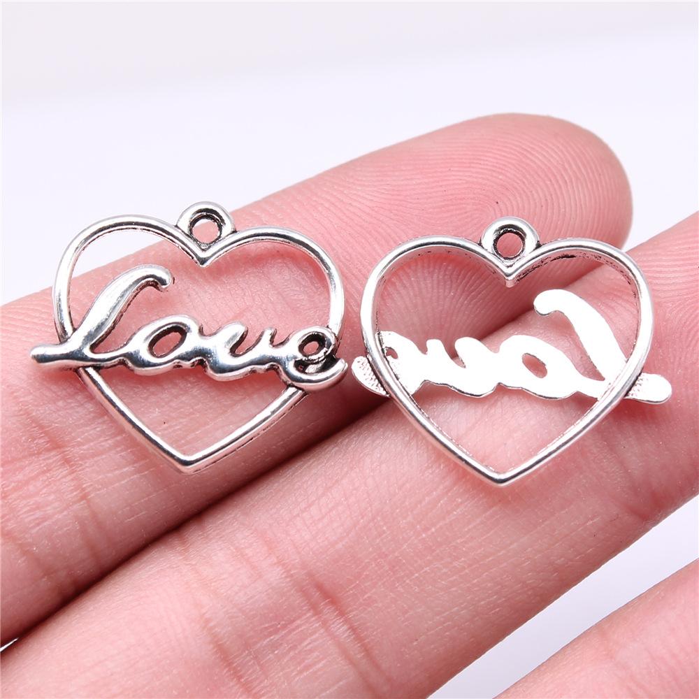 20pcs Hearts Charms Antique Silver Color Small Heart Charms Jewelry DIY Heart Charms For Bracelet Making