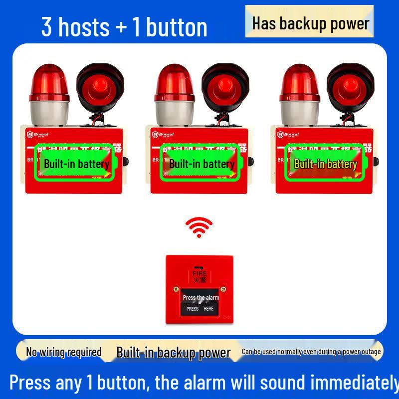 MDNG Baorui Wireless Emergency Fire Alarm CN plug (adapter included)