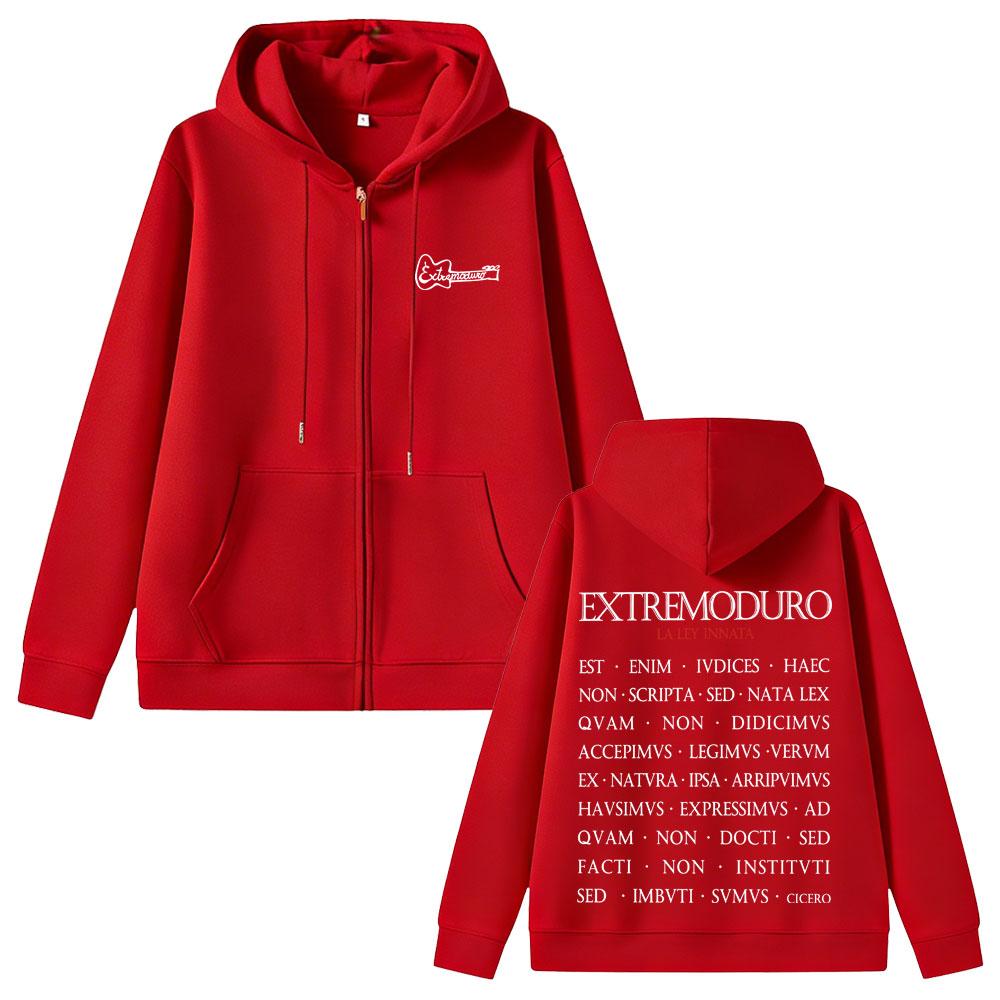 Rock Band EXTREMODURO Tour Zip Up Hoodie Men Women Fashion Hip Hop Zip Up Jacket Unisex Zipper Sweatshirt