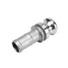 304 Stainless Steel E-Type Quick Connect Hose Barb Male Fitting for Water, Air, and Oil