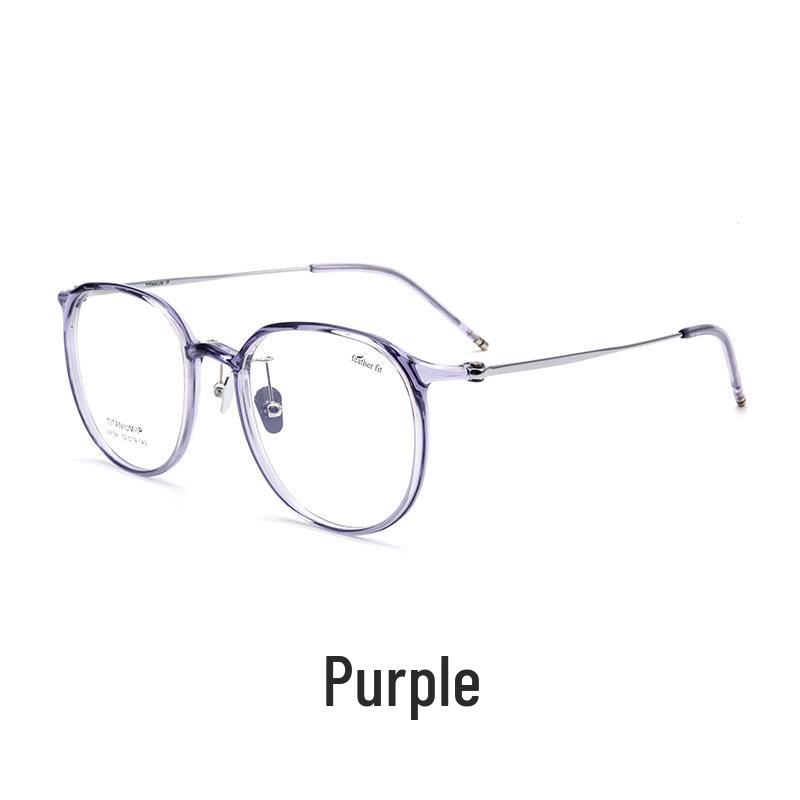 Women's Korean-Style Ultralight Full Rim Pure Titanium Eyeglass Frames for Small Face, Model 9104 - Extra Wide Myopia Glasses