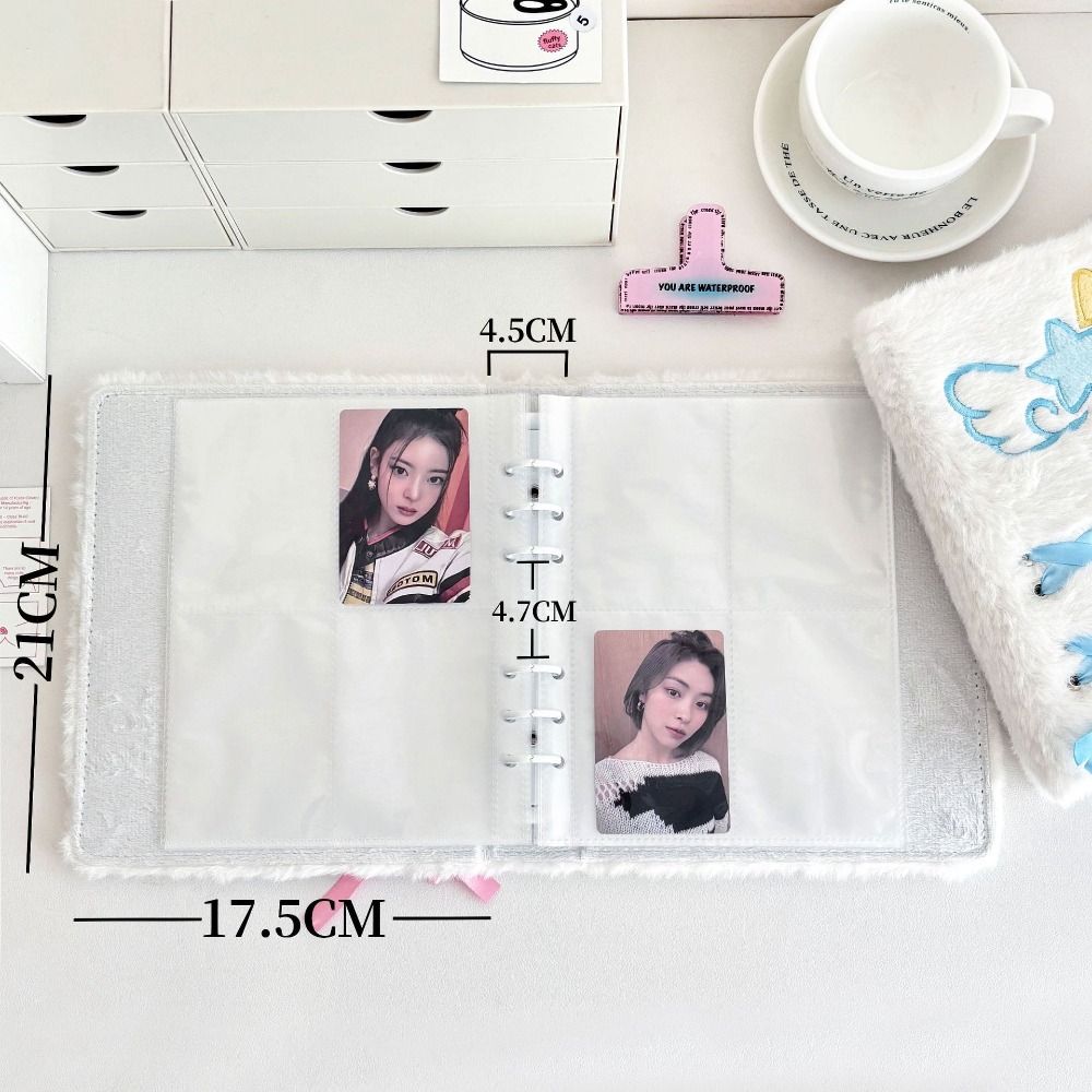 Loose-Leaf Photocard Holder Plush Angel Star Pattern Collect Book  For Kpop Idol Fans