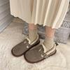 Herbst und Winter Neuer Stil Schuhe Plüsch Baumwollschuhe für Draußen Retro Braun Plüschschuhe für Damen