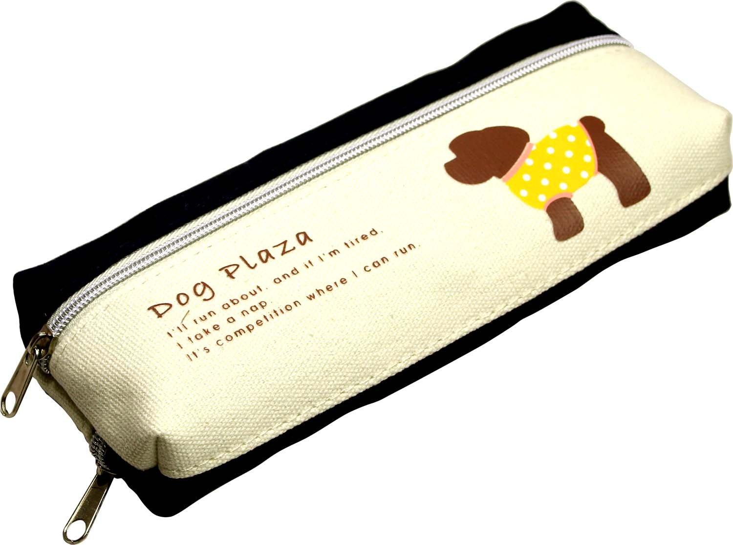 

Eagle Japan Pen Case 2 Room Dog Plaza Flat Navy DP507