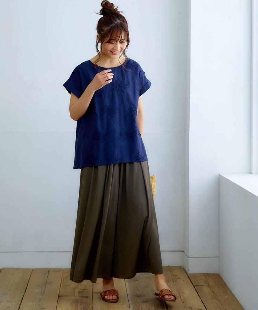 Nissen Sarahiya Pants Size M Cool-to-the-touch Wide-Length Cut-and-Sew (Long Length), Black,