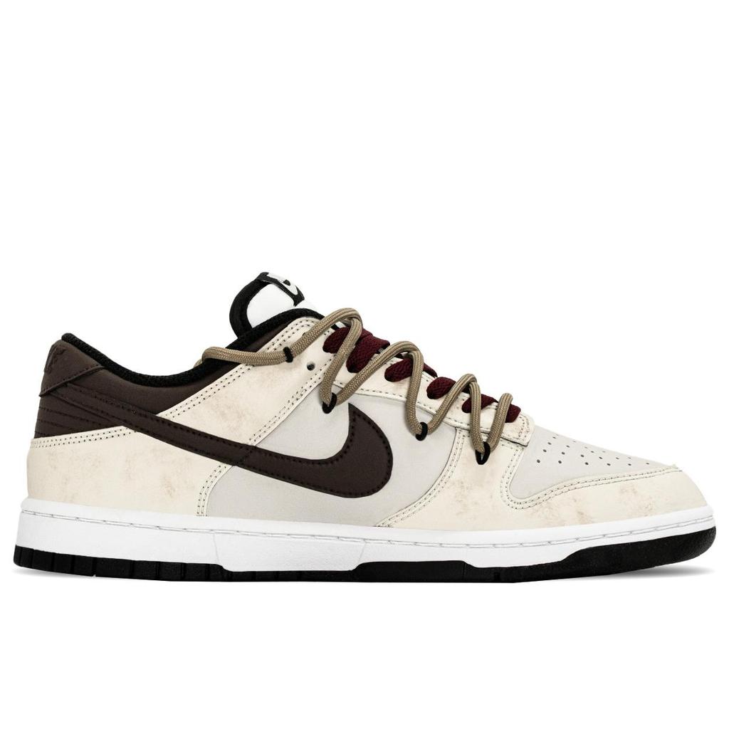 Nike Dunk Slip Resistant Abrasion Resistant Low top Skateboard Shoes Unisex Beige Brown HF4292-100(TeamA-S-BOX)