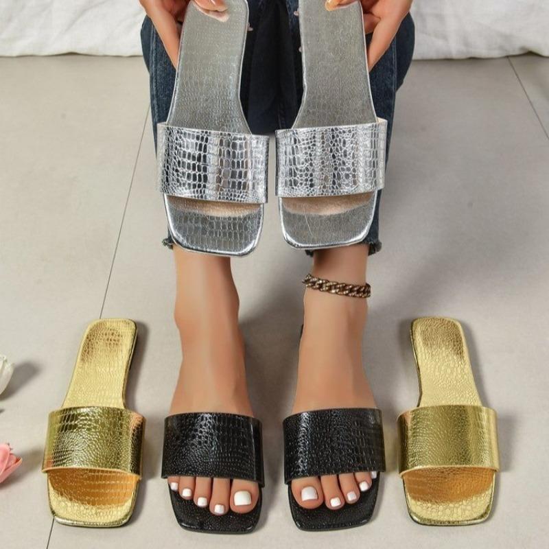 Fashion Luxury Design Women's Summer Letter Flat Heel Slippers 2025 Outdoor Trendy Ladies Sandals Female Beach Slippers