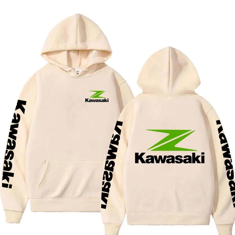 New Racing Suit, High-quality Kawasaki Logo Hooded Pullover, Fashionable Motorcyclele Uniform Rider Exquisite Stree