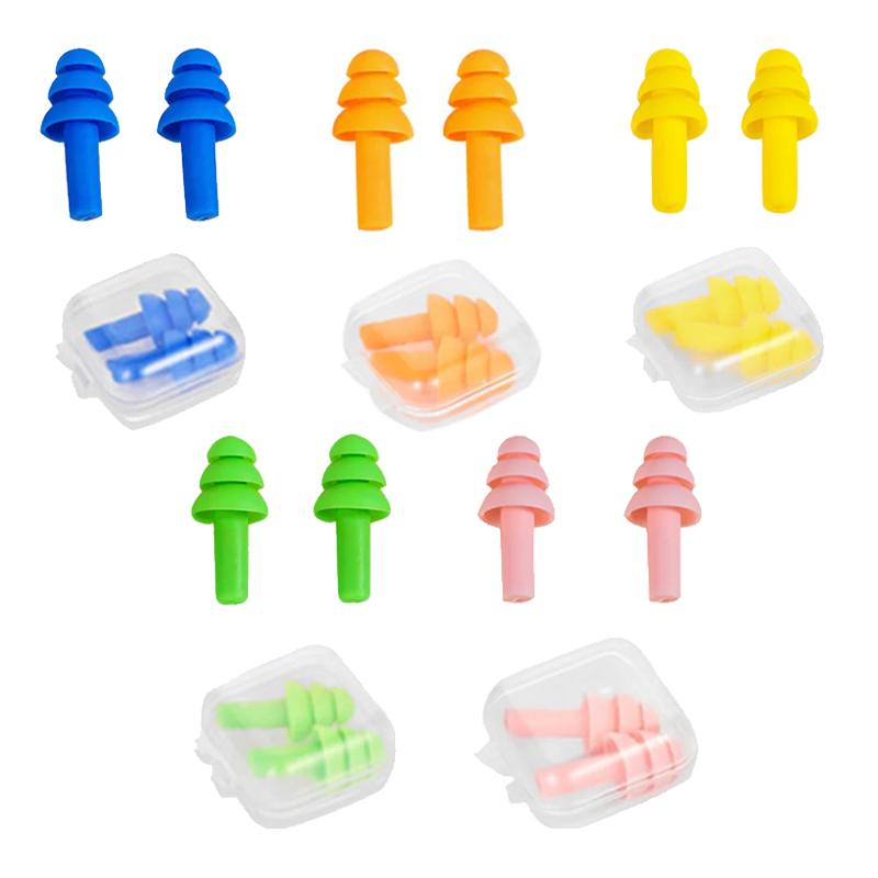 5Pairs Soft Ear Plug Waterproof Comfort Colorful Silicone Earplugs Ear Protection Sound Insulation Anti-Noise for Sleep Swimming