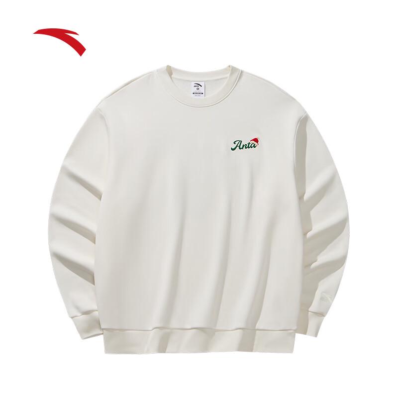 Anta Plush-Lined Christmas Graphic Crew Neck Sweatshirt