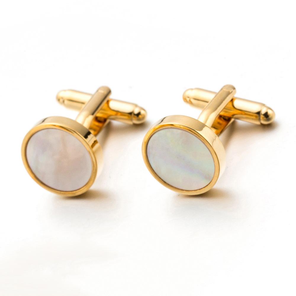 Herren französische Hemdmanschettenknöpfe, Muschel-Ärmelknöpfe, Goldmanschetten, Hochzeitsknöpfe Manschettenknopf 718
