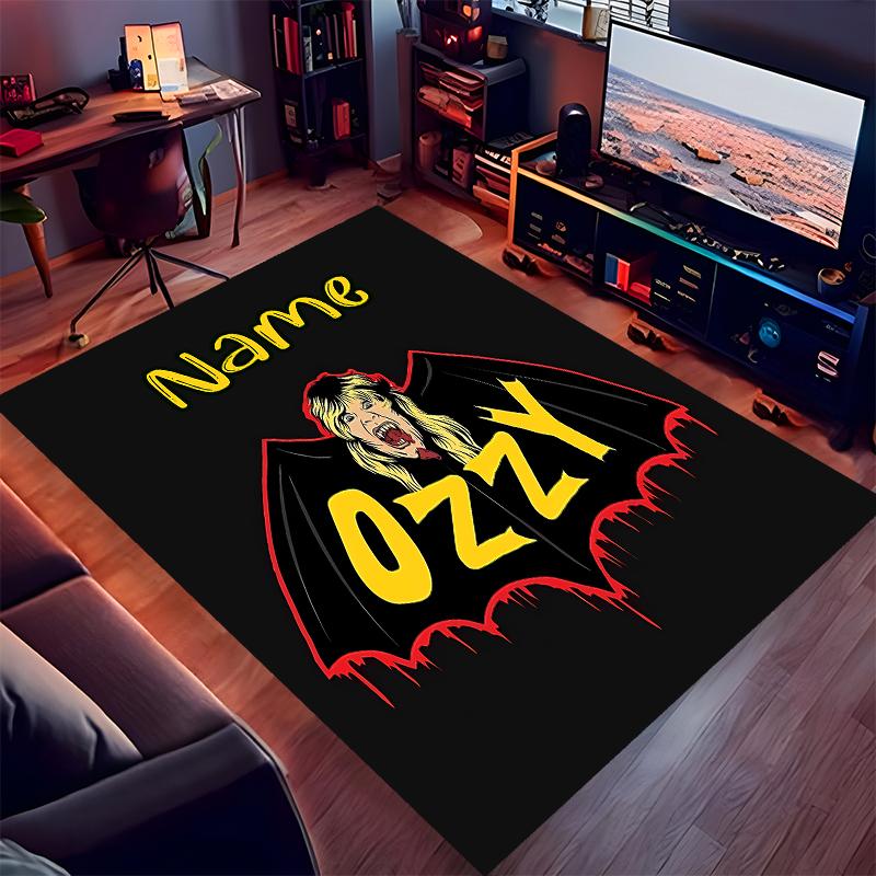 Custom Personalization Rock Ozzy Osbourne Print Area Rug - Soft, Washable Non-Slip Indoor Mat,Living Room,Home&Office Decorative Rug