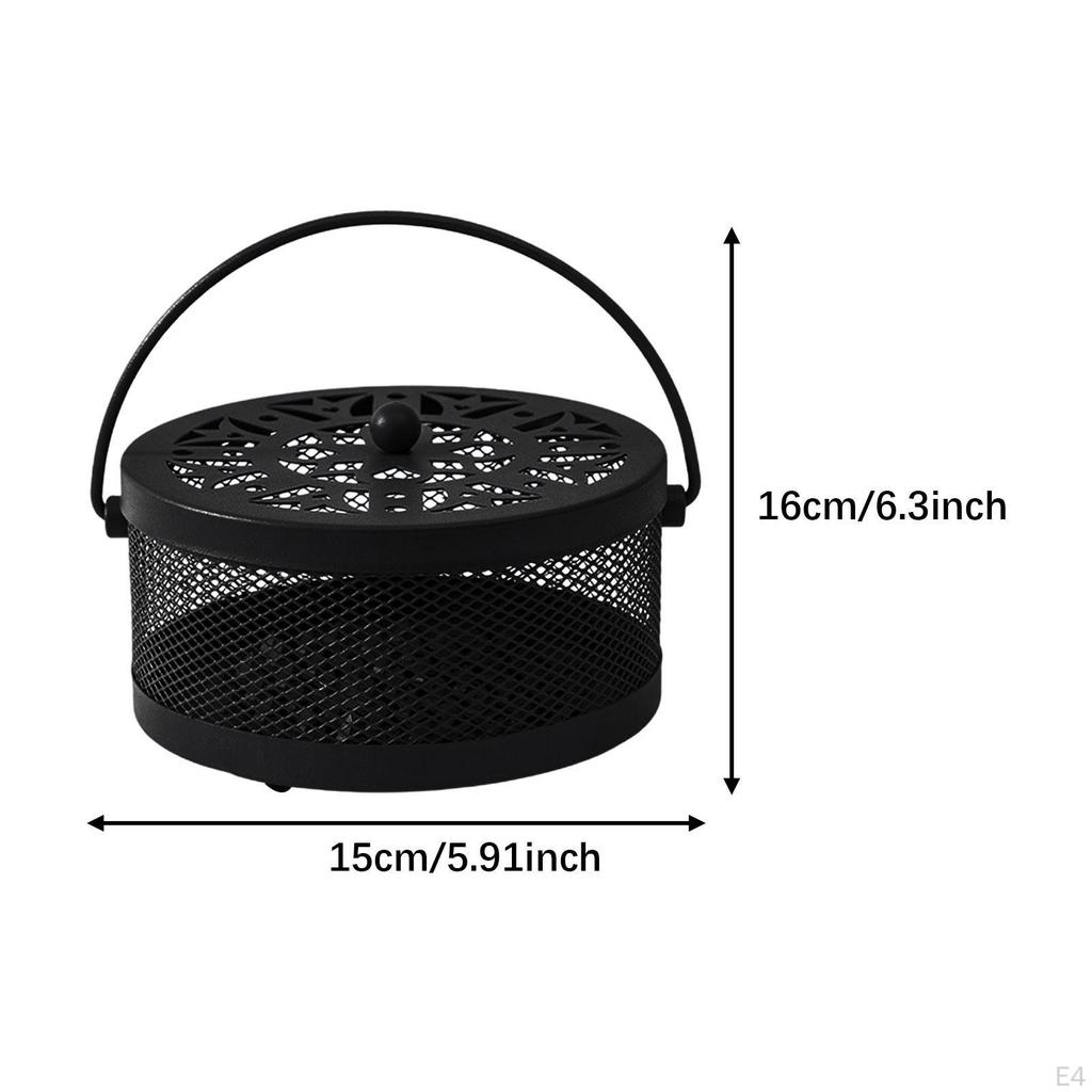 Coil Holder Censer Round Hollow Retro Hanging Incense Burner Stand for Travel Garden Camping