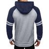 Men's Casual Loose Sweatshirt Blocking Color Drawstring Large Pocket Hoodie Raglan Sleeve Sports Sweatshirt
